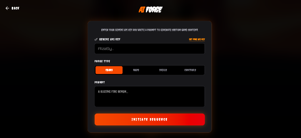 AI Forge Menu