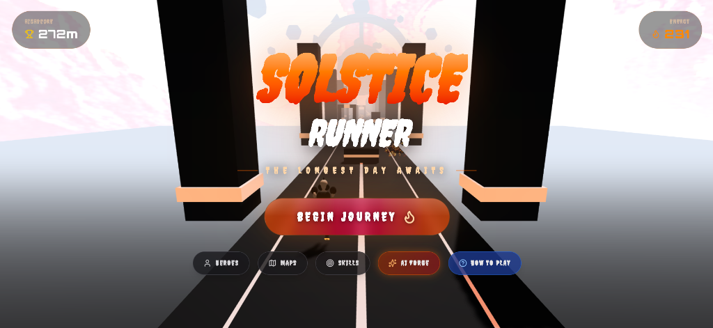 Solstice Runner Title Screen